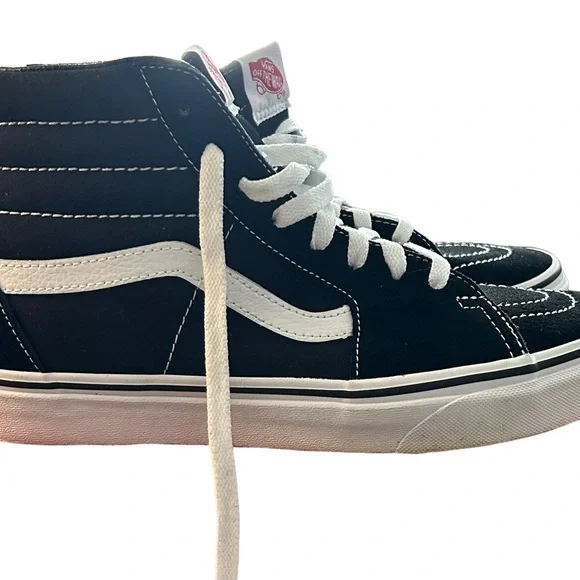 Vans Black/White High-Top Sneakers Size 9.5 - Picture 1 of 6